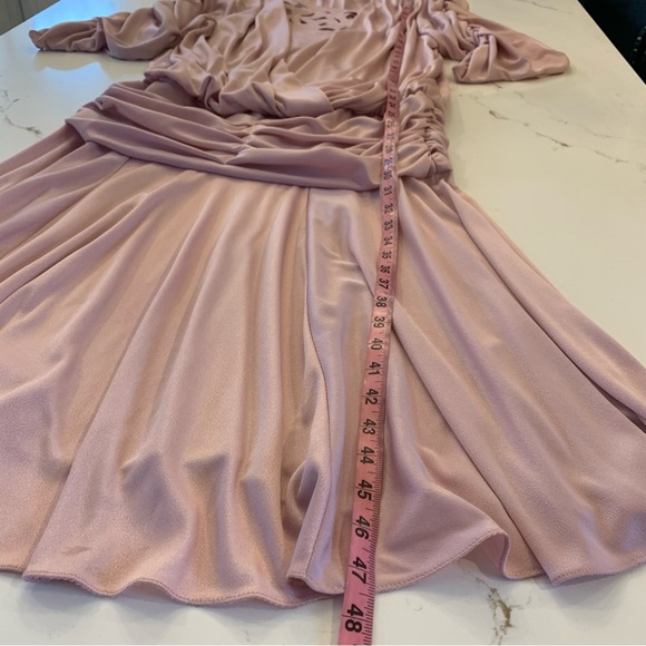 Vintage 60’s Ruched Sleeve Lilac/Pink Blouson Filigree Dress Woman’s Size Large. - Picture 9 of 15